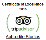 TripAdvisor Certificate of Excellence 2015 Aphrodite Studios Skiathos